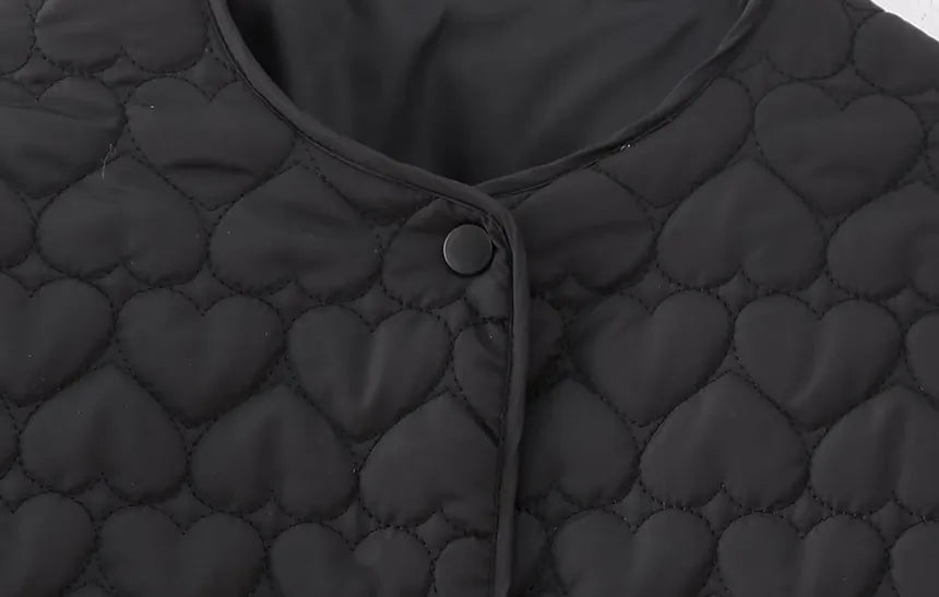 Veste Matelassée Femme à Motif Coeurs 4