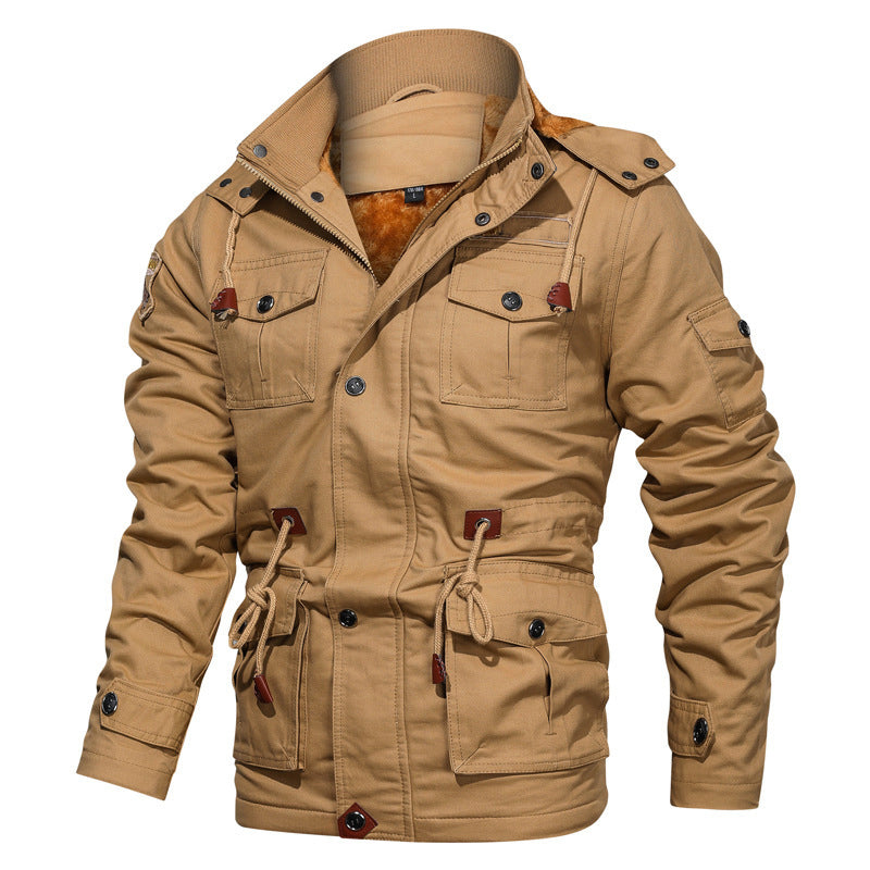 Veste Militaire Mi-Longue pour Hommes avec Capuche 0