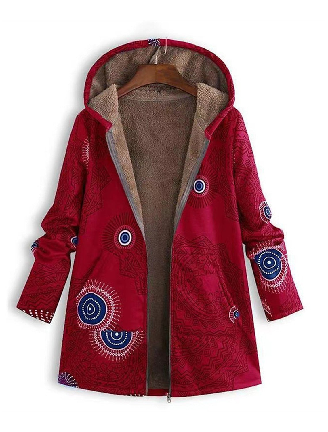 Veste à Capuche Femme Doublée Motifs Géométriques 0