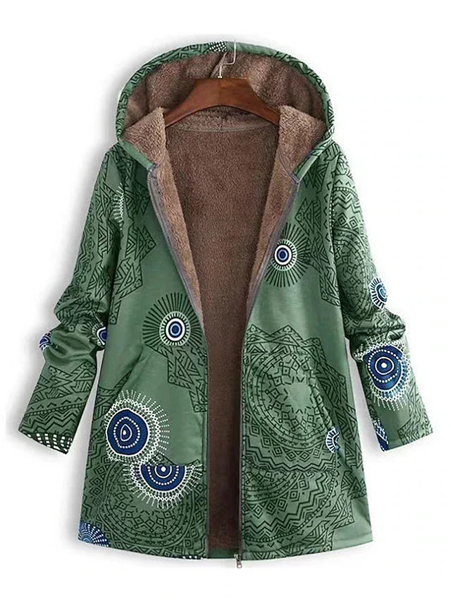 Veste à Capuche Femme Doublée Motifs Géométriques 2