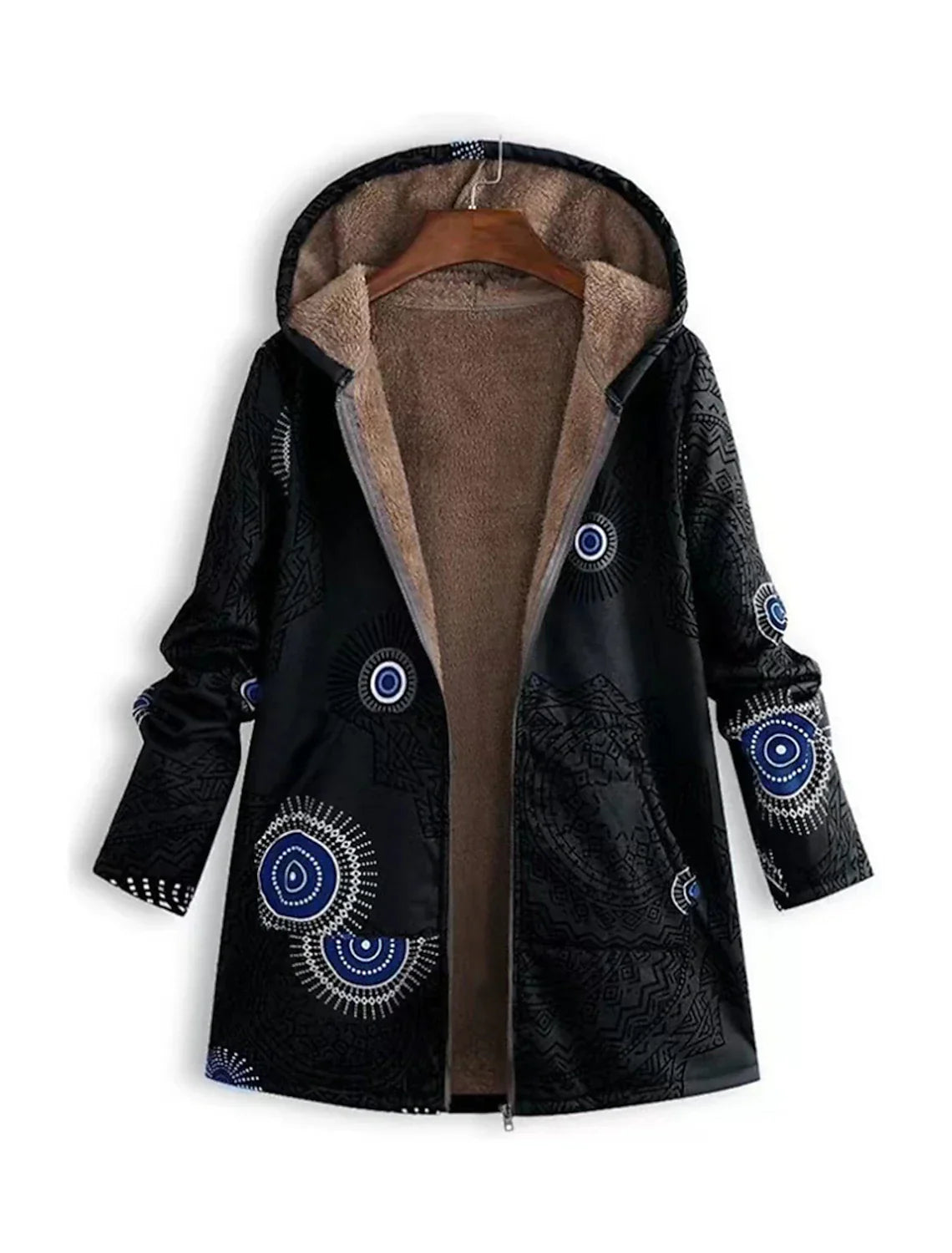 Veste à Capuche Femme Doublée Motifs Géométriques 3