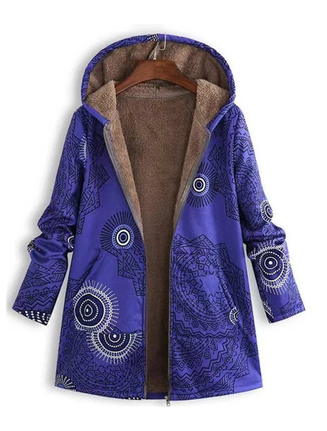 Veste à Capuche Femme Doublée Motifs Géométriques 4