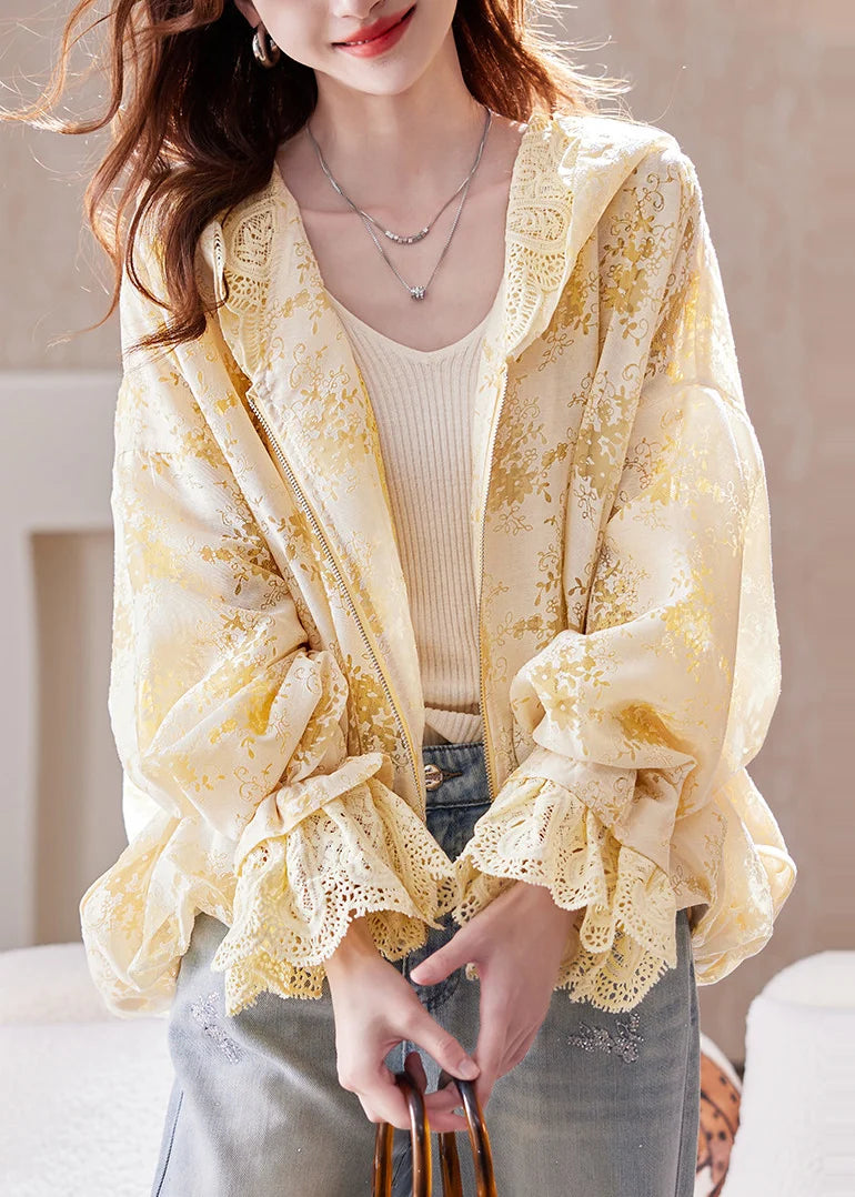 Veste à capuche patchwork pour femme style boutique automne 1