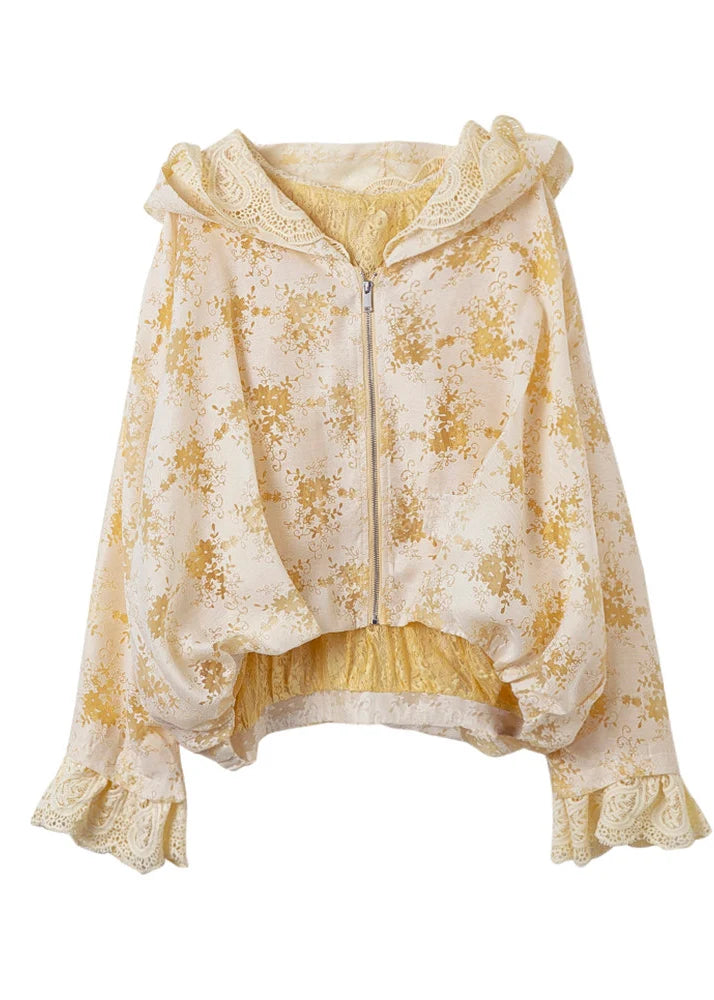 Veste à capuche patchwork pour femme style boutique automne 4