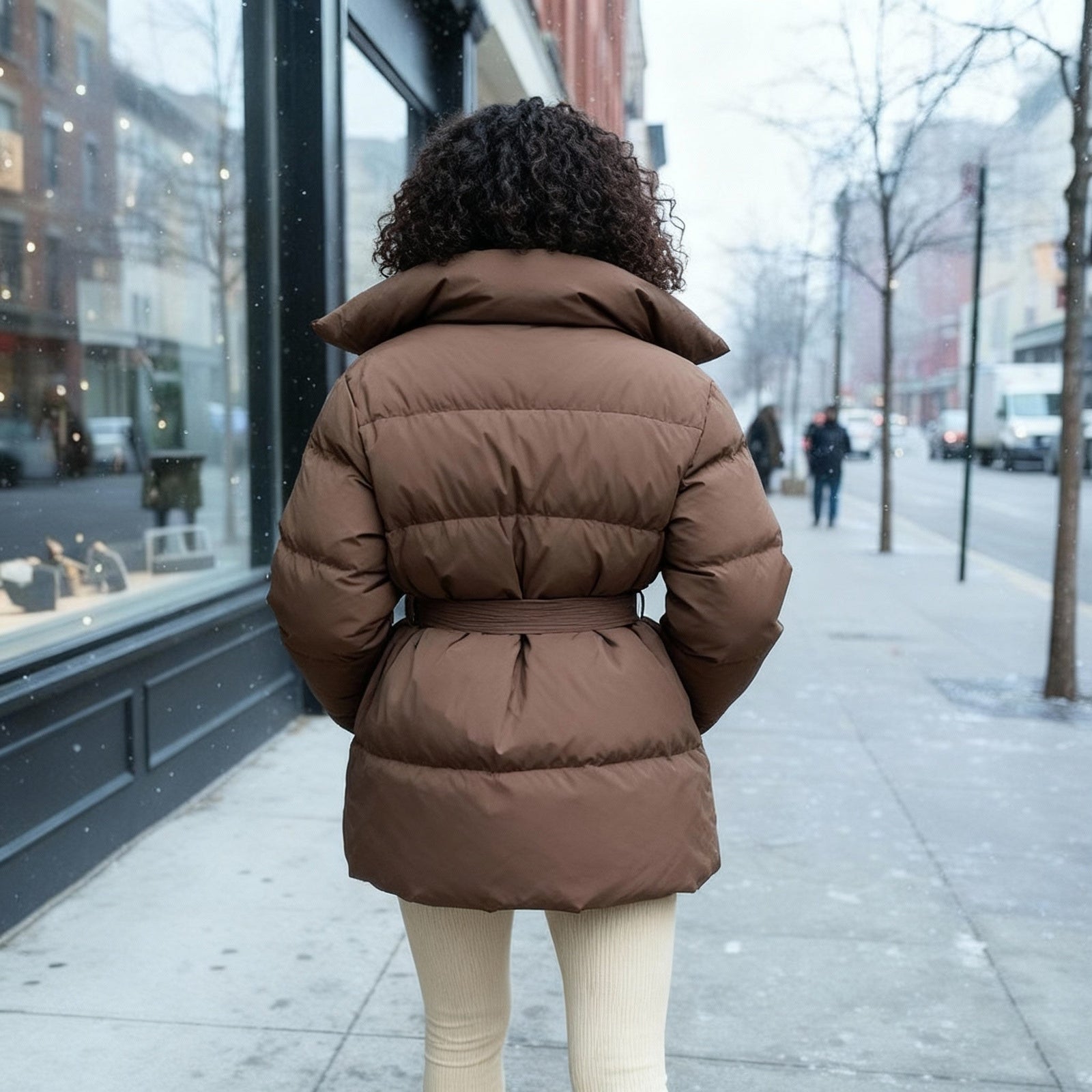 Veste courte à col montant pour femme cintrée 2