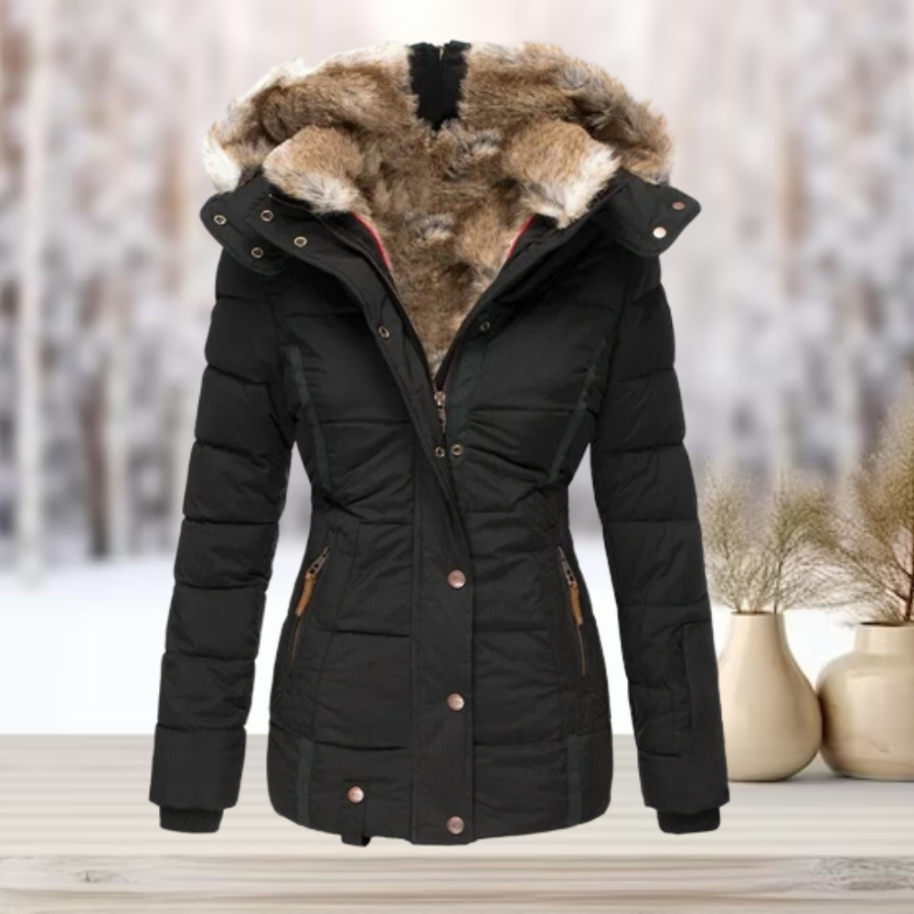 Veste d'Hiver Femme avec Capuche en Fourrure 2