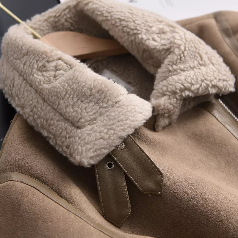 Veste d'Hiver Femme en Cuir Suédé Tendance 3