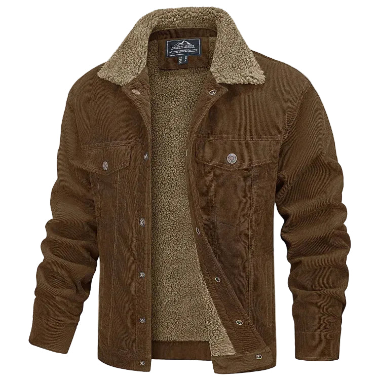 Veste d'Hiver Longue pour Hommes en Corduroy 0