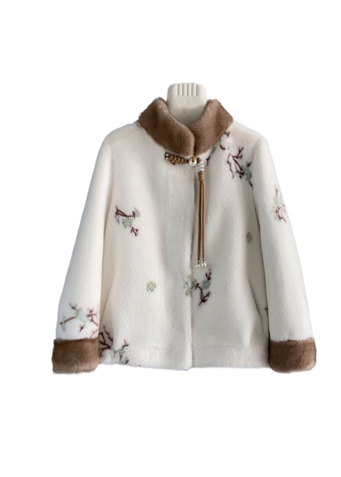 Veste d'Hiver Vintage à Col Montant avec Glands 4