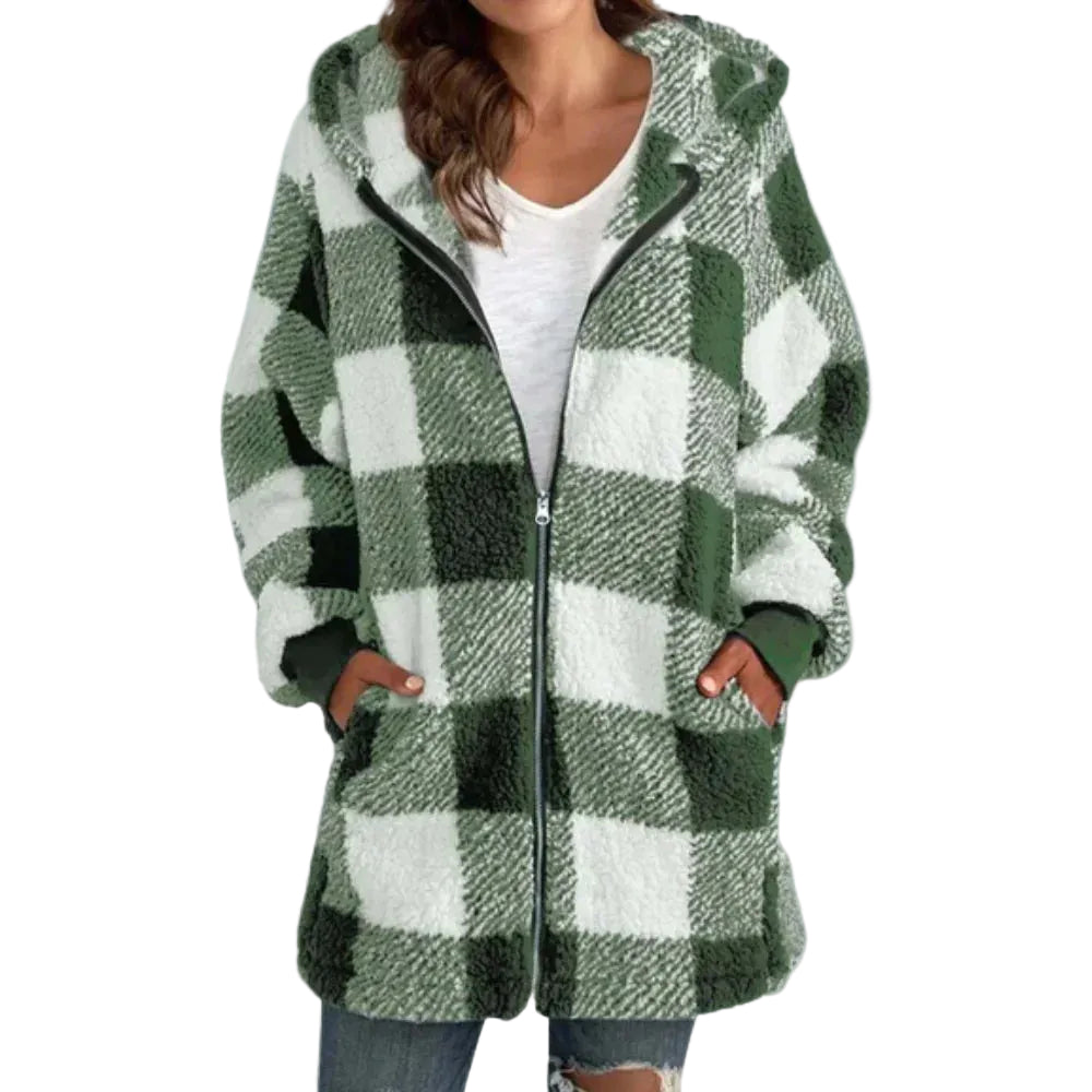Veste d'hiver à carreaux pour femme 0