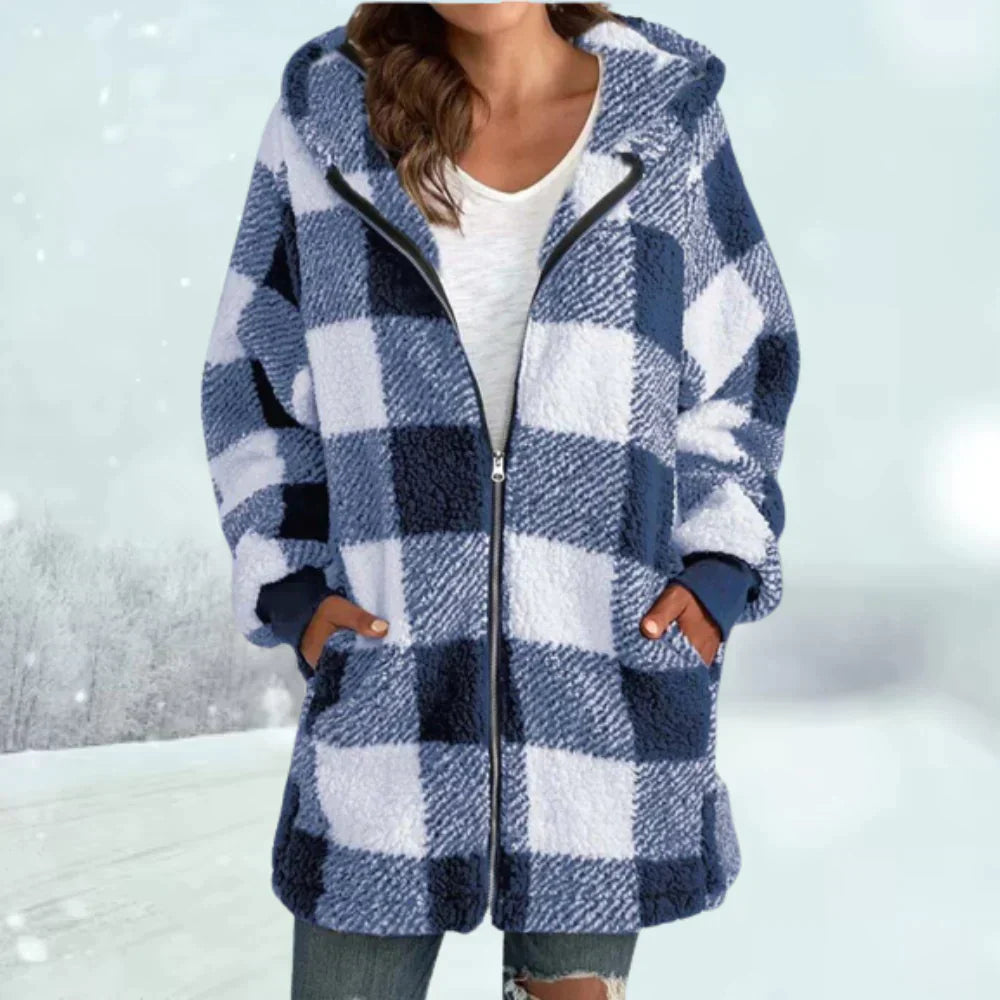 Veste d'hiver à carreaux pour femme 3