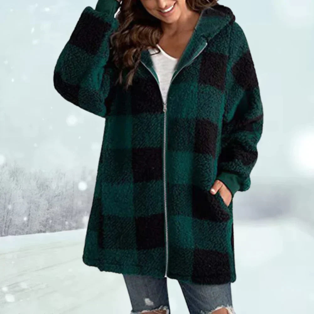 Veste d'hiver à carreaux pour femme 6