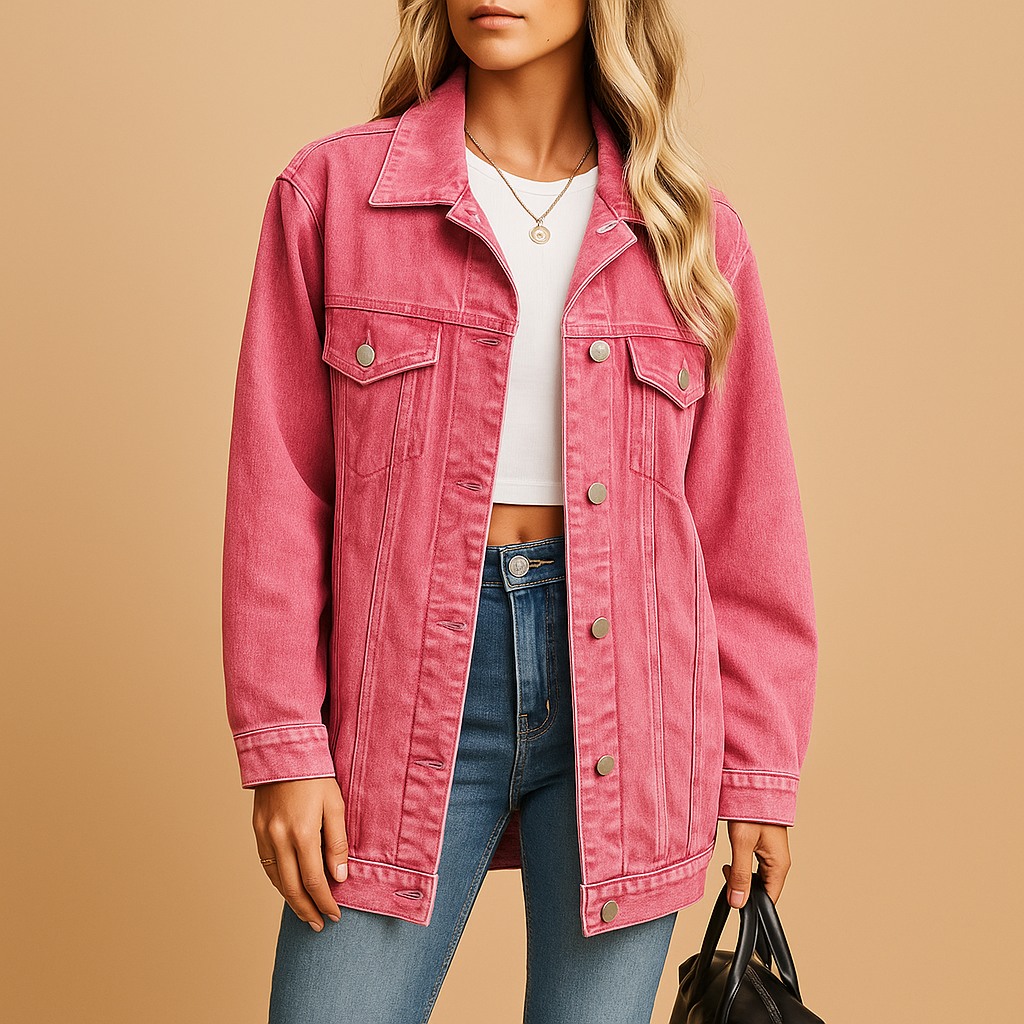 Veste d'hiver en jean pour femmes avec boutons 3
