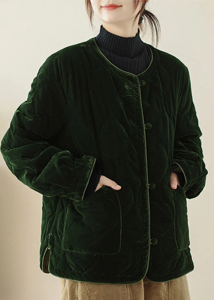 Veste d'hiver femme à col rond avec poches 1