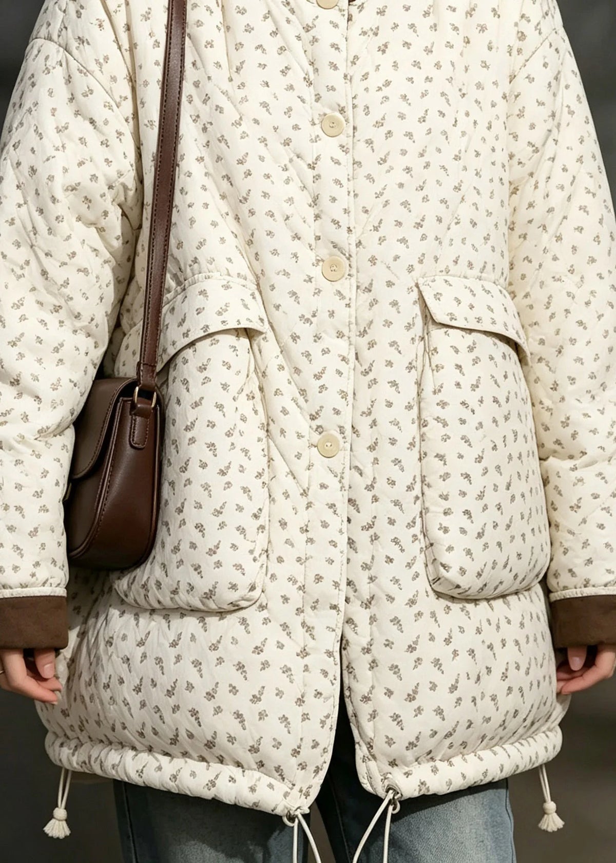 Veste d'hiver femme à poches avec cordon de serrage 3