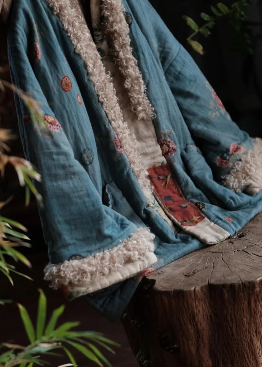 Veste d'hiver grande taille à patchwork et poches pour femme 1