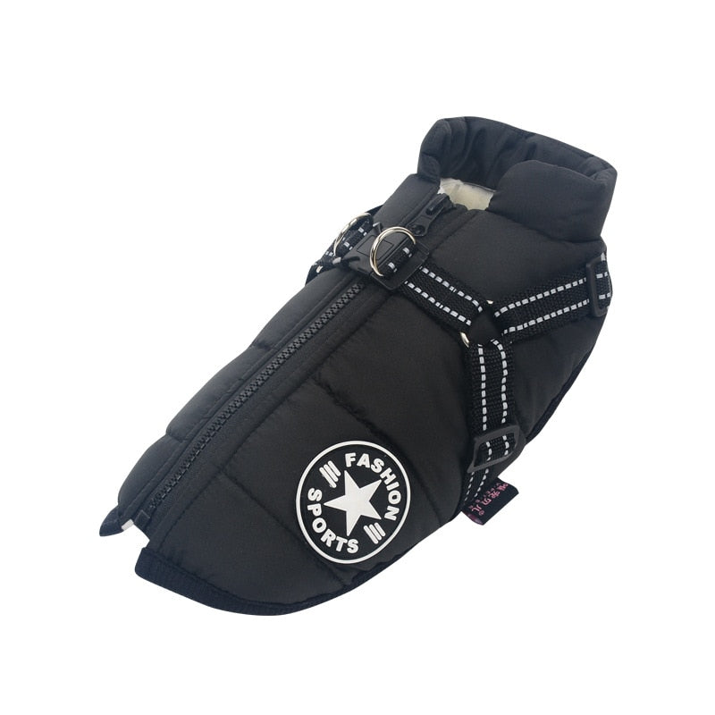 Veste d'hiver pour chiens avec harnais réfléchissant 6