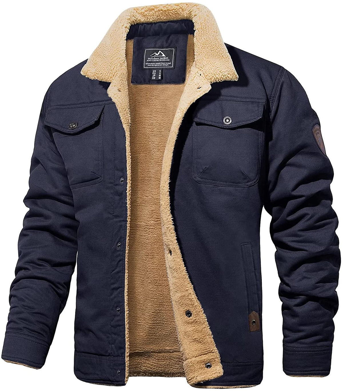 Veste d'hiver pour homme, doublure sherpa, déperlante, conception robuste 0