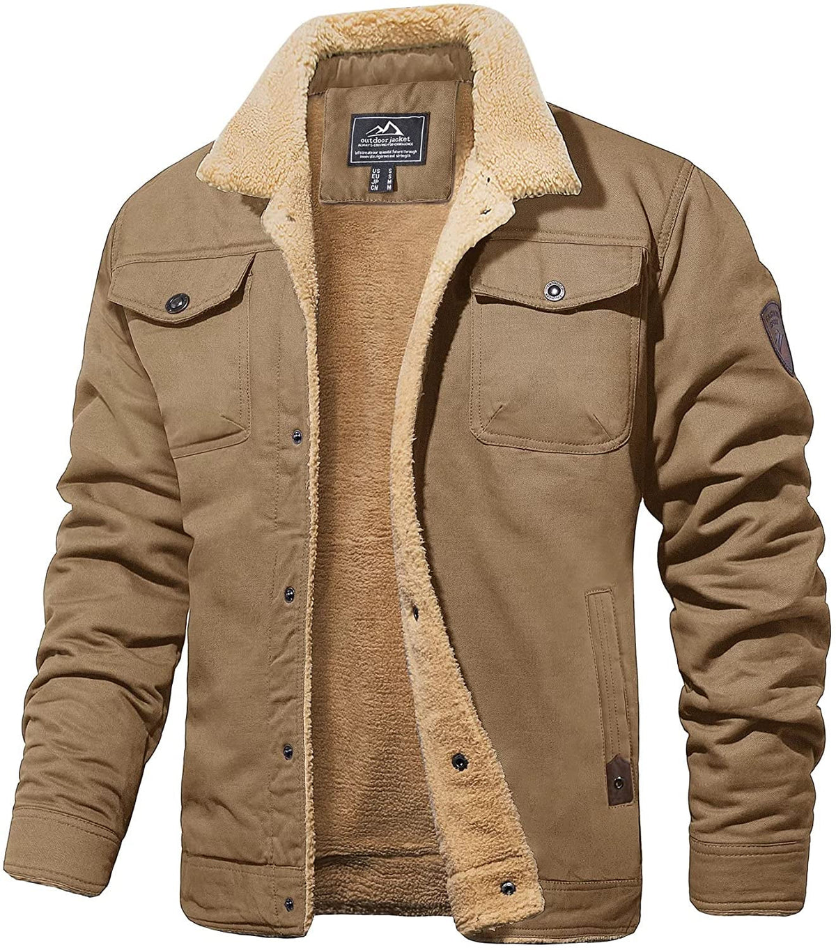 Veste d'hiver pour homme, doublure sherpa, déperlante, conception robuste 3