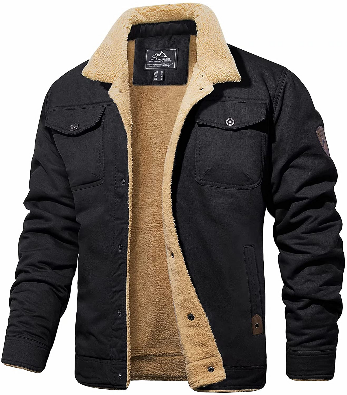 Veste d'hiver pour homme, doublure sherpa, déperlante, conception robuste 4