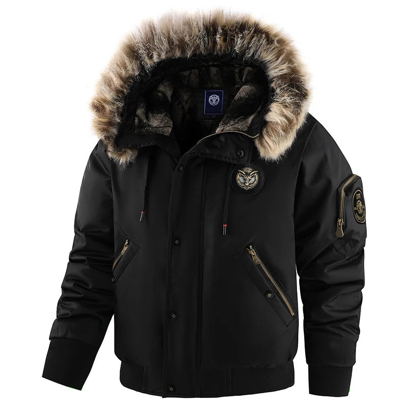 Veste d'hiver pour hommes avec capuche amovible 0