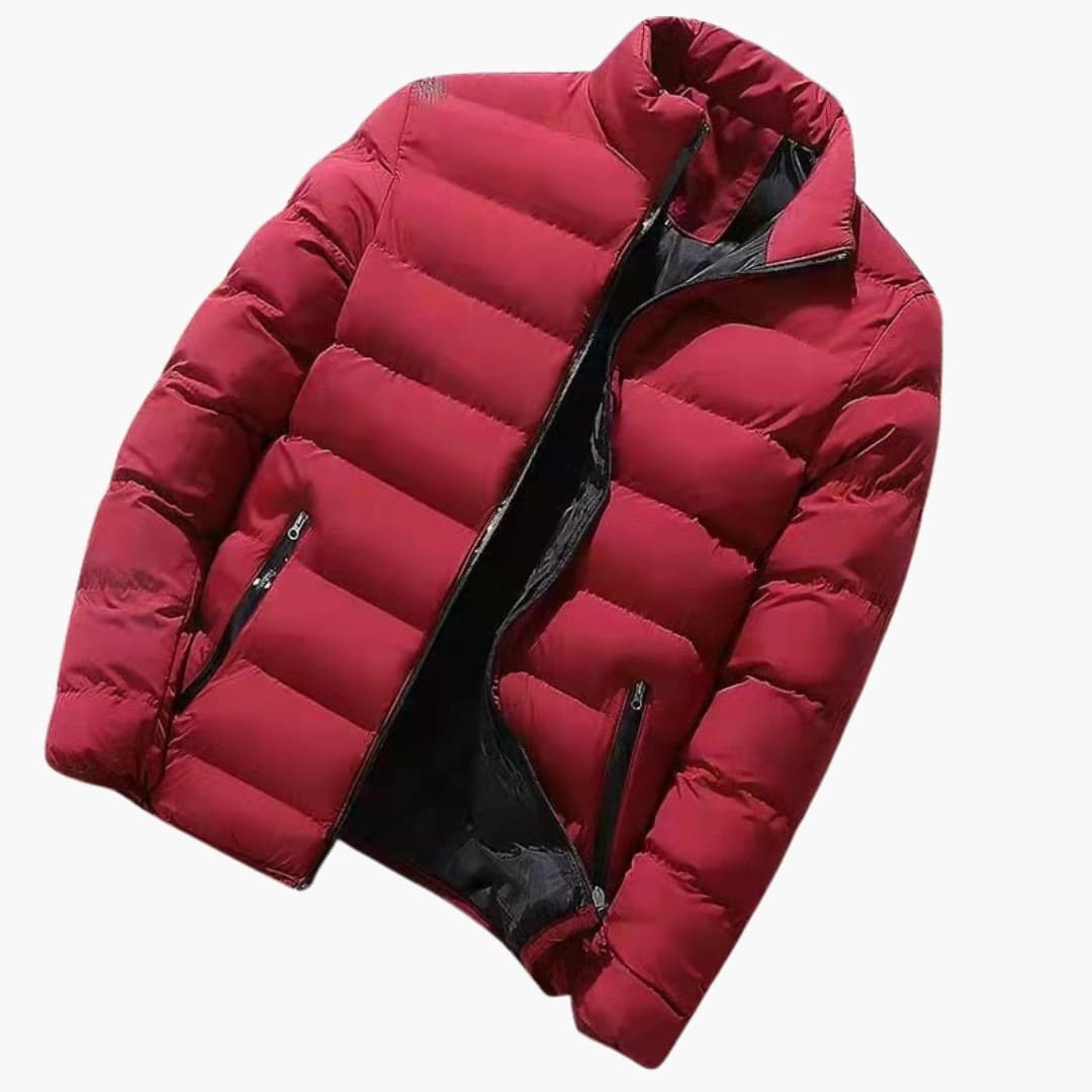 Veste d'hiver pour hommes avec col haut et poches latérales 5