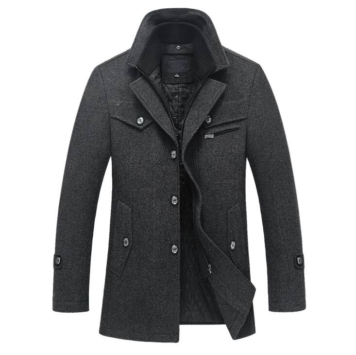 Veste d'hiver pour hommes en laine classique 0