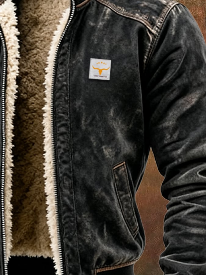 Veste en Cuir Thermique pour Hommes au Style Vintage 3