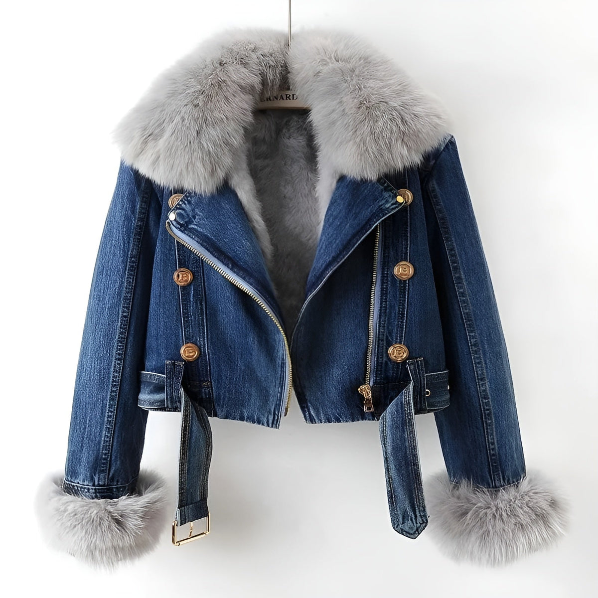 Veste en Jean Femme avec Col Amovible 1