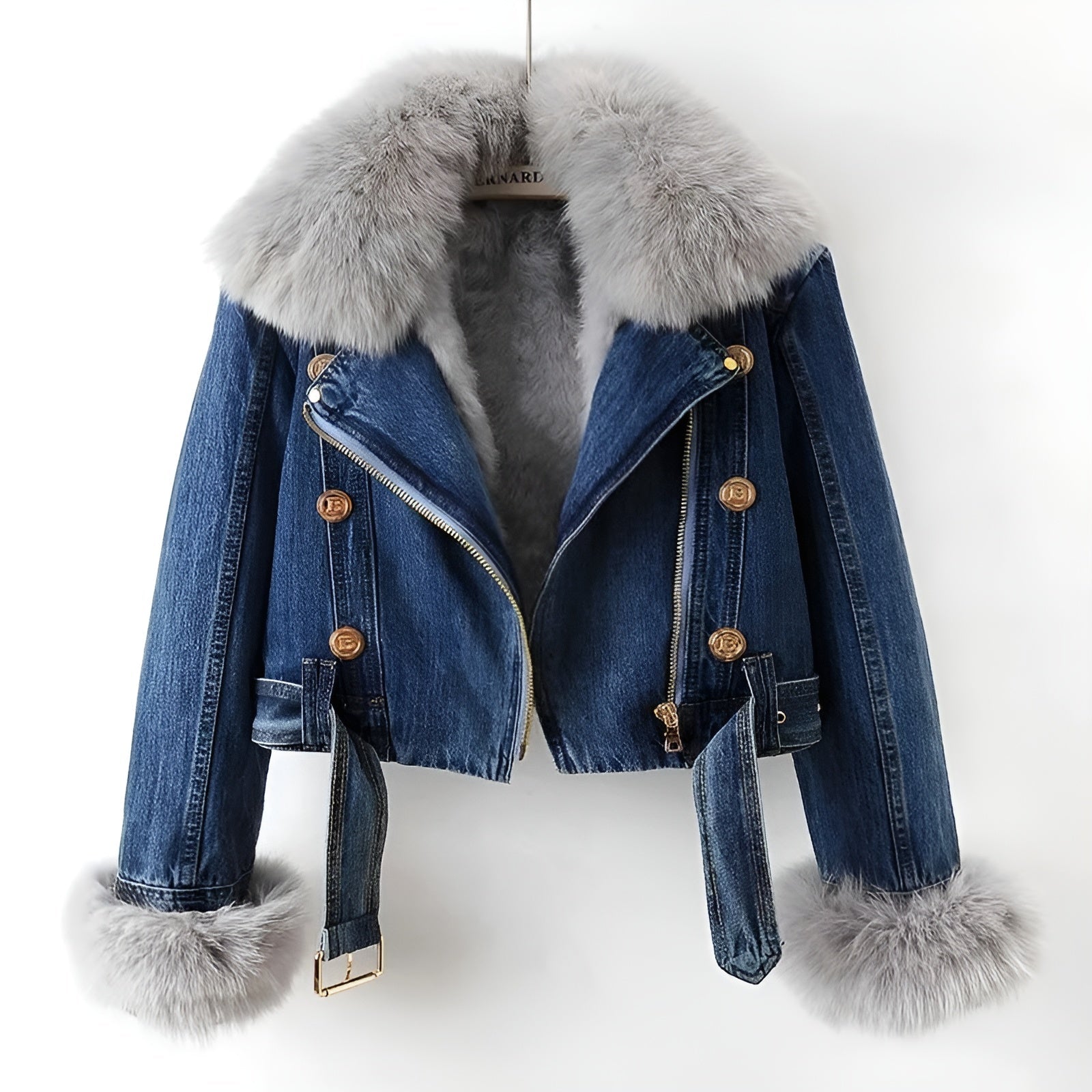 Veste en Jean Femme avec Col Amovible 1