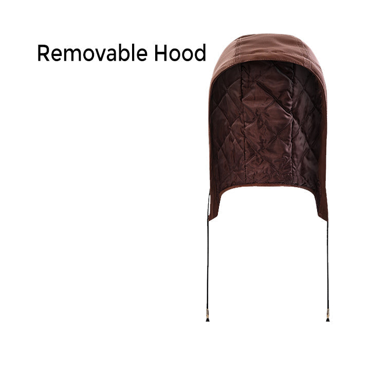 Veste en cuir pour hommes avec capuche amovible 2