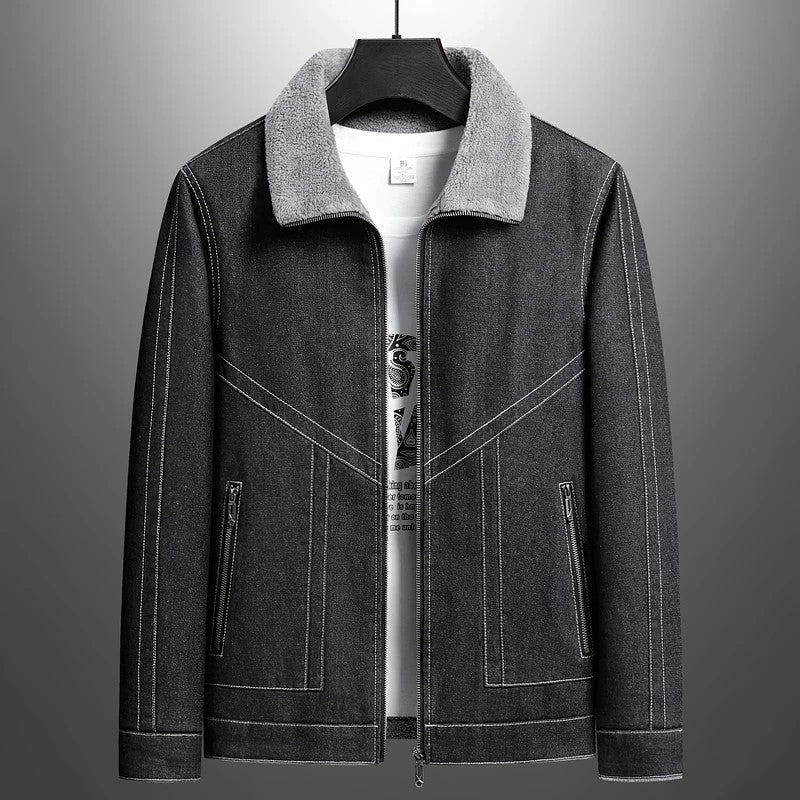 Veste en denim pour homme avec doublure en polaire 1