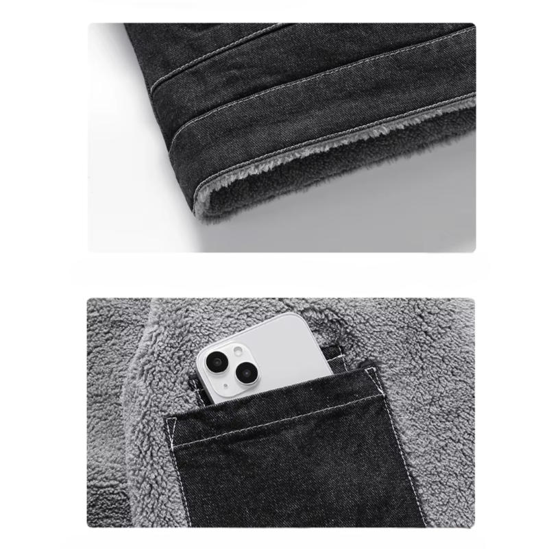 Veste en denim pour homme avec doublure en polaire 6