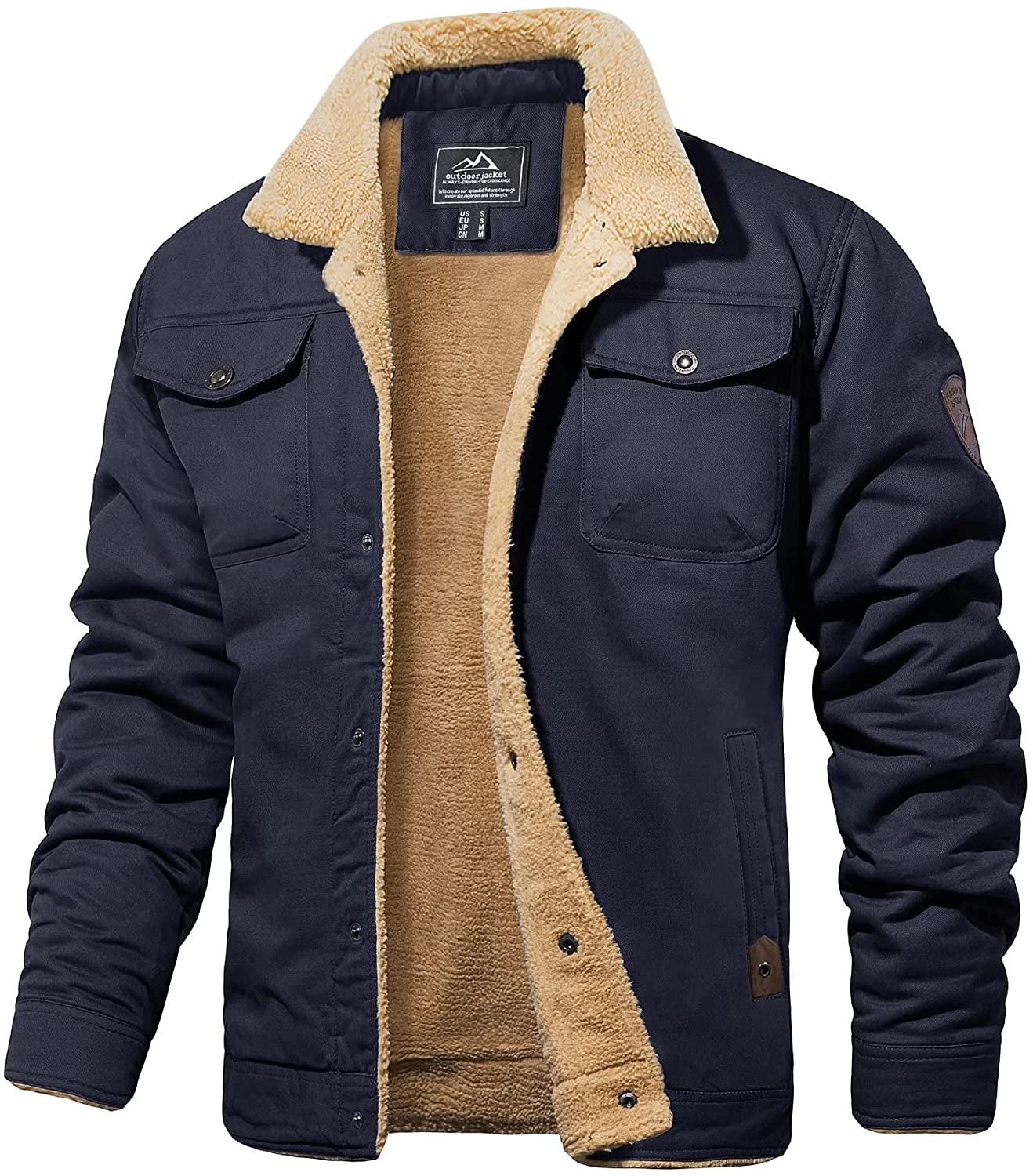 Veste imperméable pour homme avec doublure sherpa 4