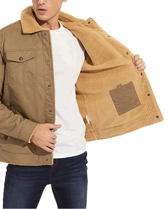 Veste imperméable pour homme avec doublure sherpa 8