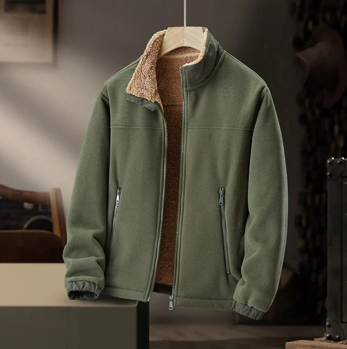 Veste pour Hommes Décontractée avec Doublure Sherpa 2