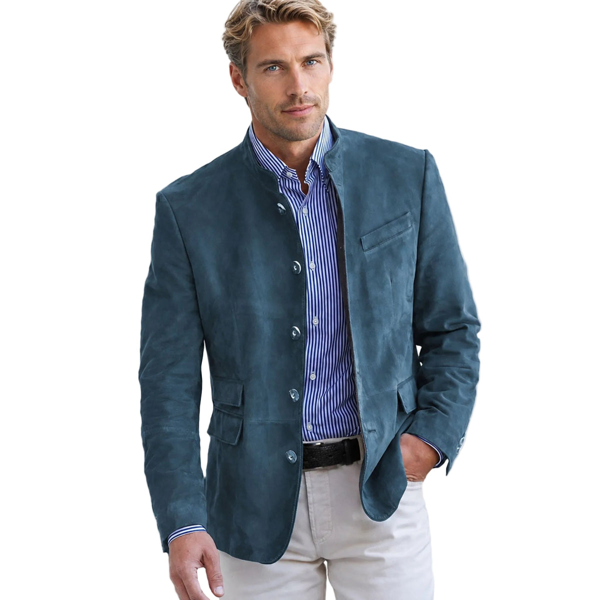Veste pour homme à boutons et design moderne 0