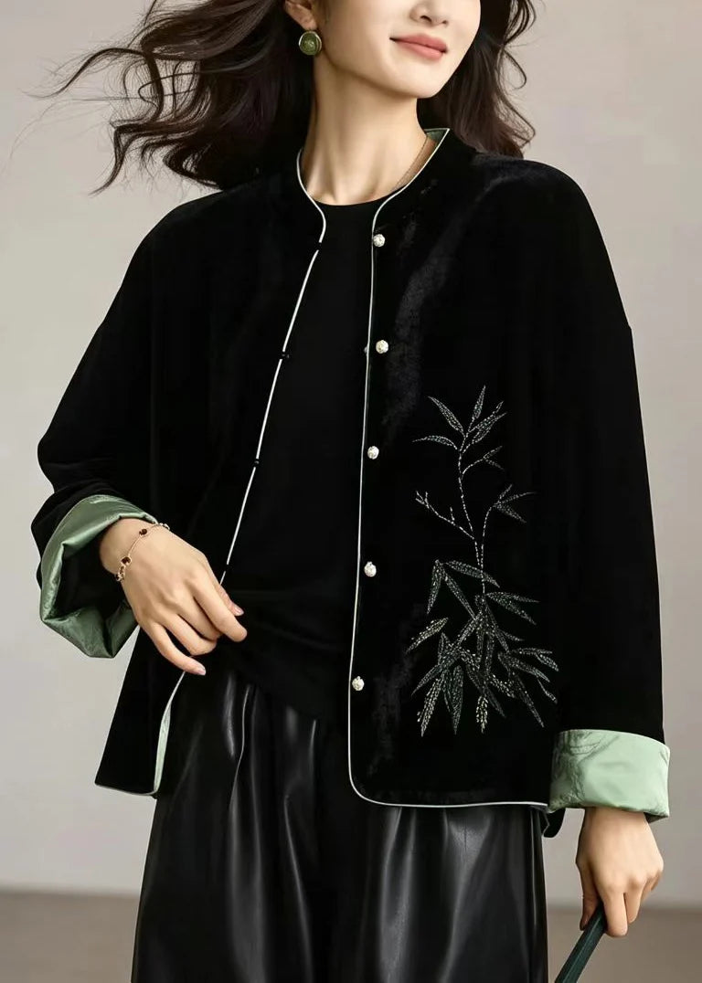 Veste réversible à col montant style chinois pour femme 2