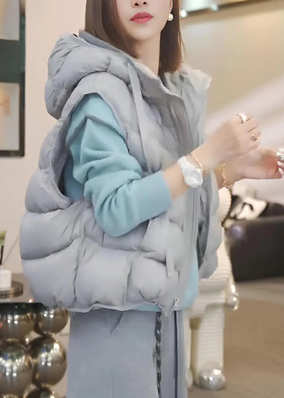 Veste sans manches oversize à capuche pour femme grande taille 3