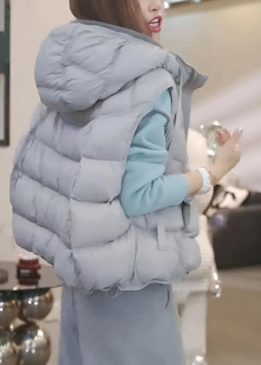Veste sans manches oversize à capuche pour femme grande taille 4