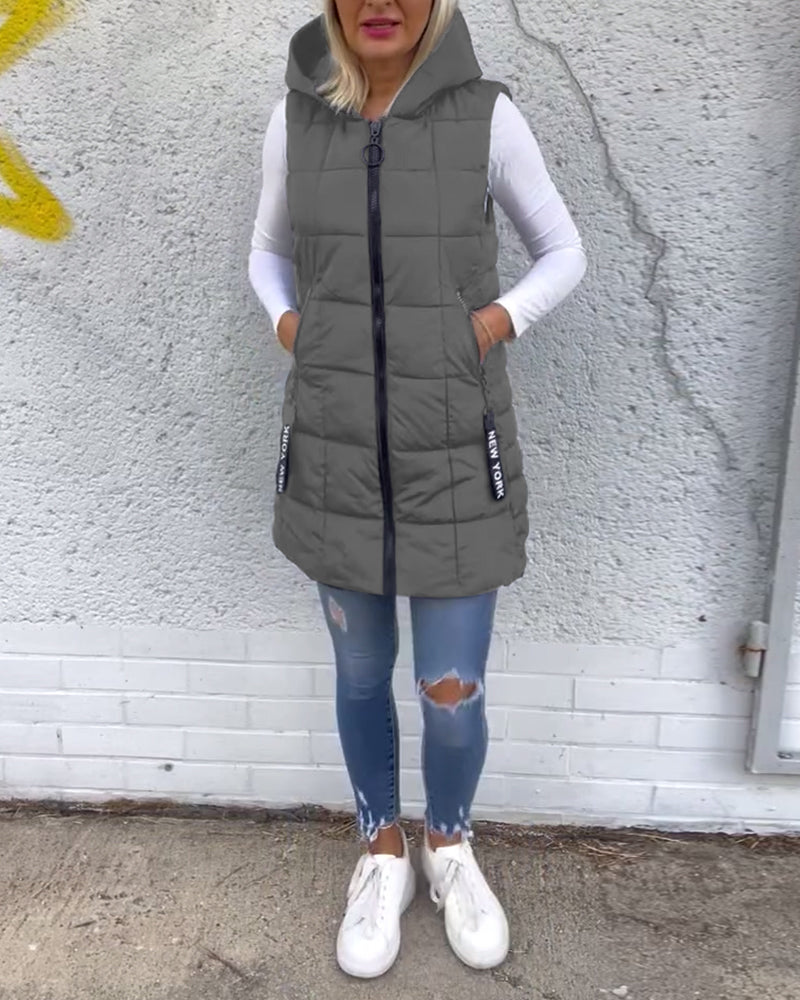Veste sans manches pour femmes en duvet avec capuche 10