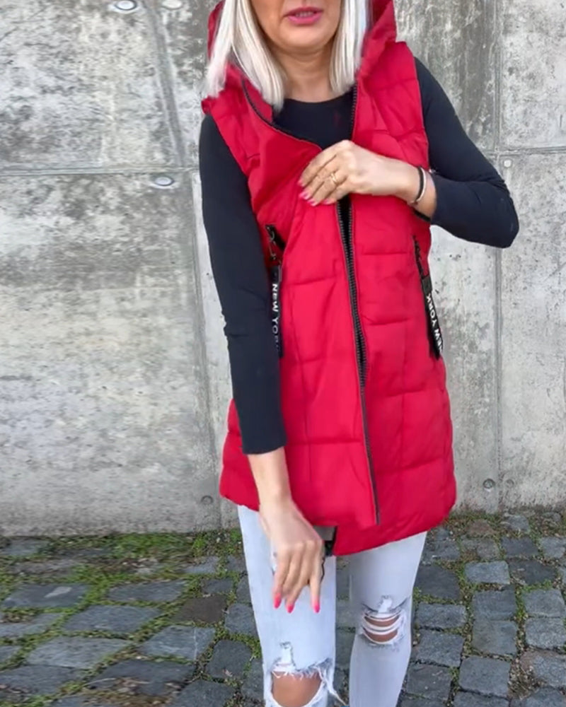 Veste sans manches pour femmes en duvet avec capuche 8