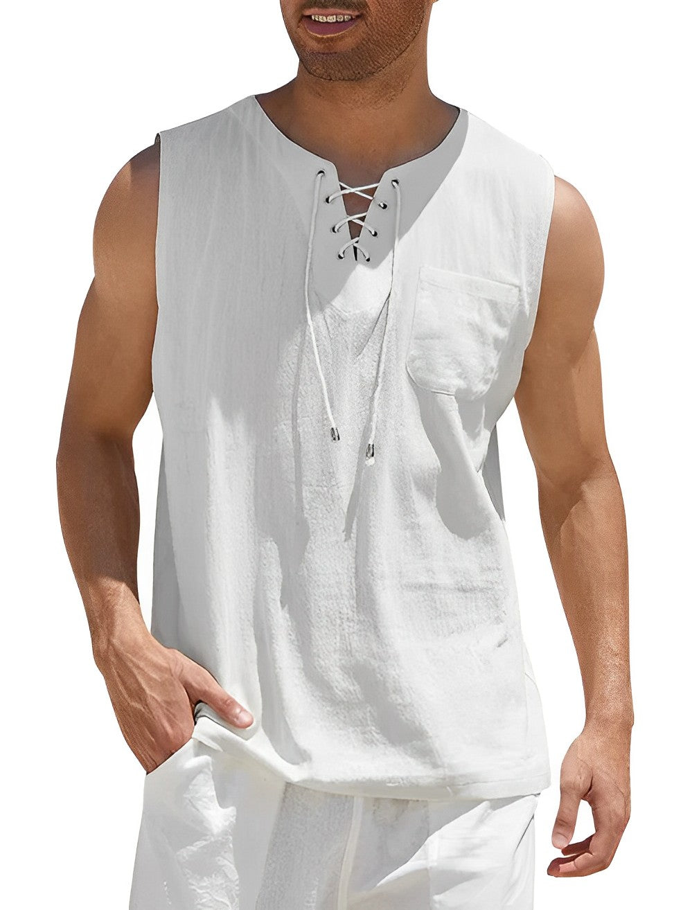 Variant image for Haut Homme Coton Respirant Manches Courtes Casual-55