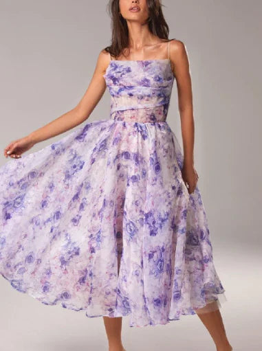 Variant image for Robe Femme Asymétrique Imprimée 100% Polyester Chic-1