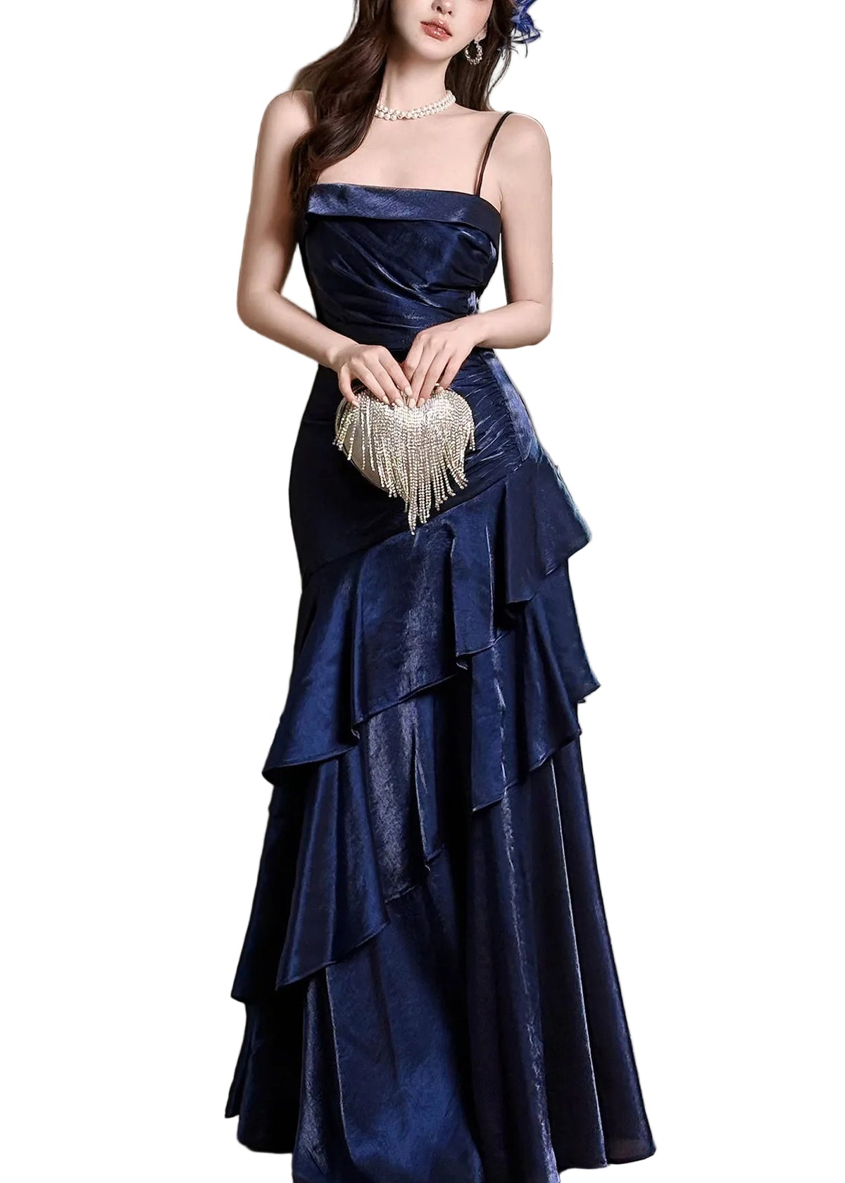 Women’s Maxi Dress Spaghetti Strap Patchwork 1