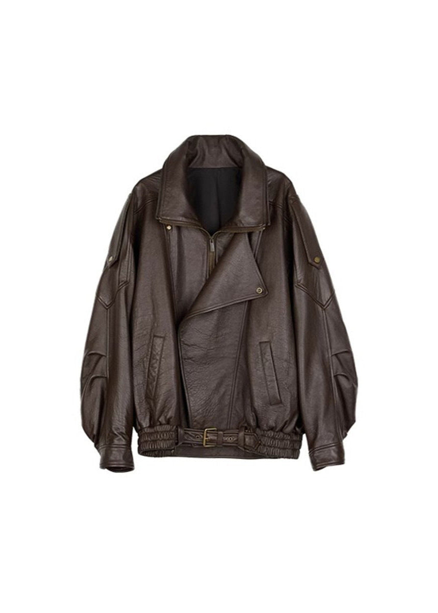 Women’s Oversized Bomber Jacket with Belt 0