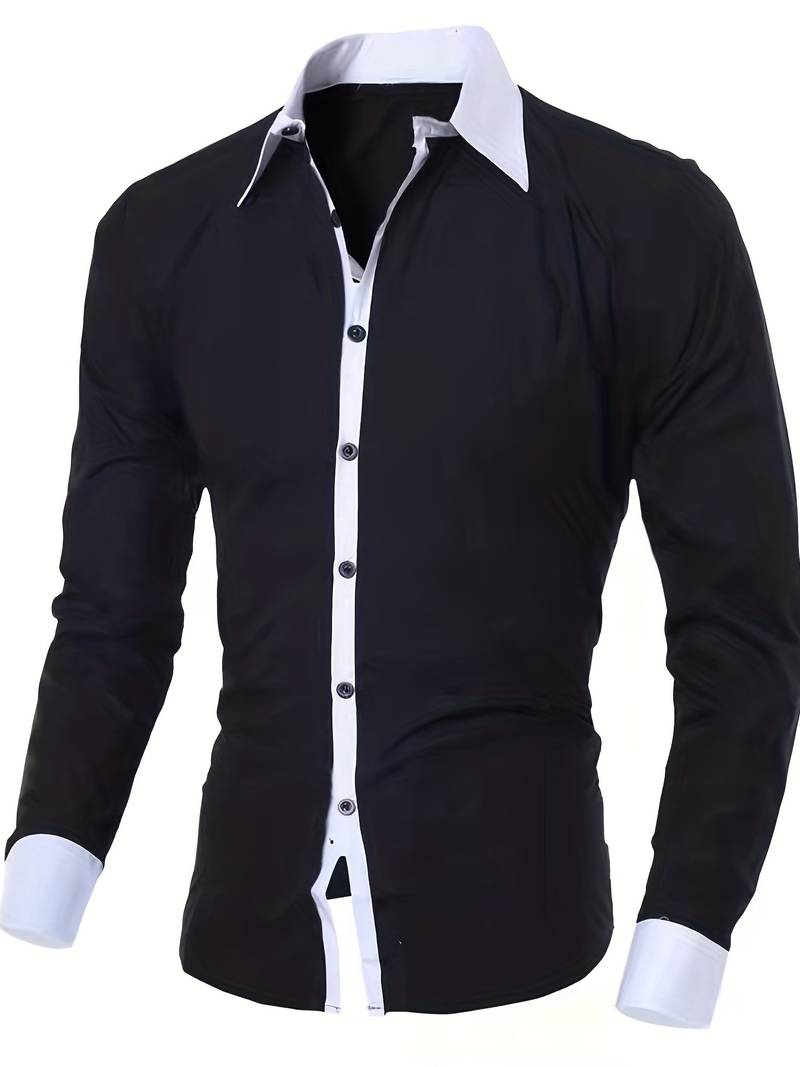 Variant image for Chemise Homme Décontractée Boutonnée Contrastée 100% Coton-11