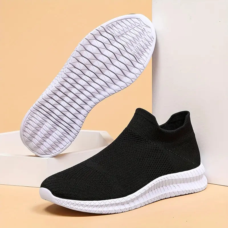 Chaussures pour Hommes Confortables Style Chaussette Tissu Élastique-5
