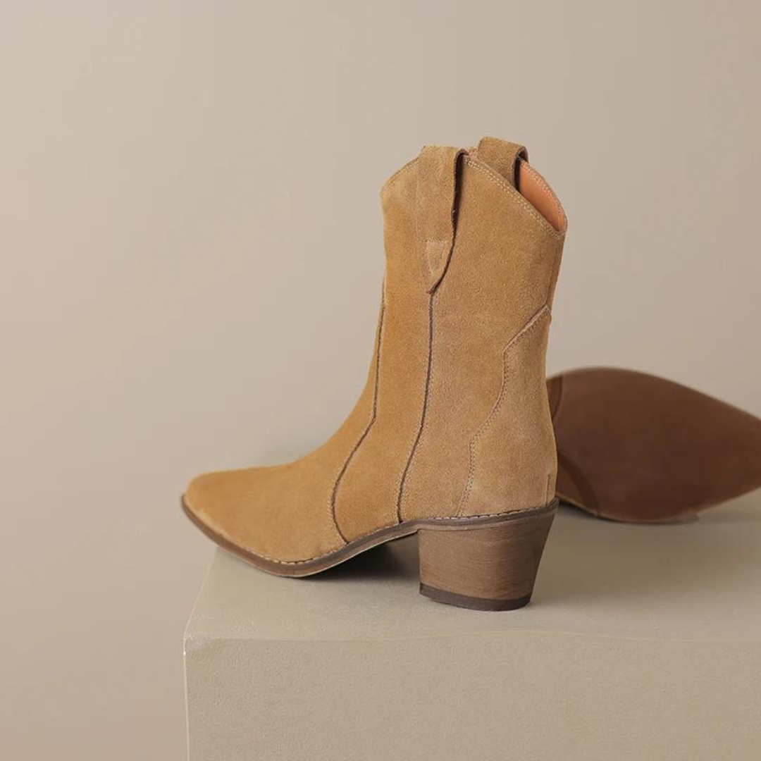Bottines à talon compensé et à bout pointu