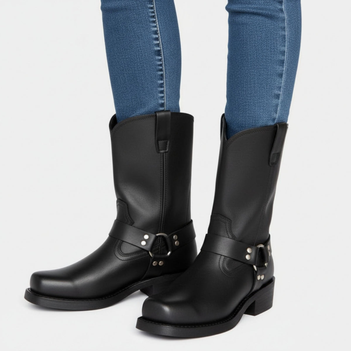 Bottes de Cowboy en Cuir Vintage pour Homme
